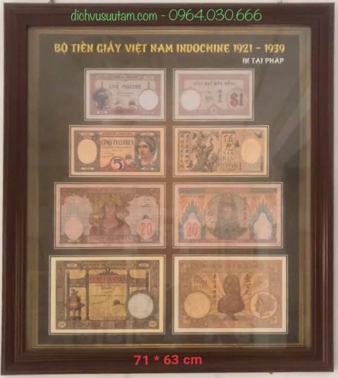 Tranh deco bộ tiền giấy Đông Dương 1921 - 1939 in tại Pháp