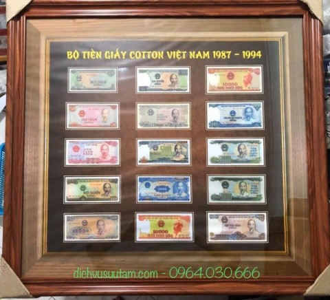 [KHUNG LỚN] Bộ tiền cottong Việt Nam huyền thoại