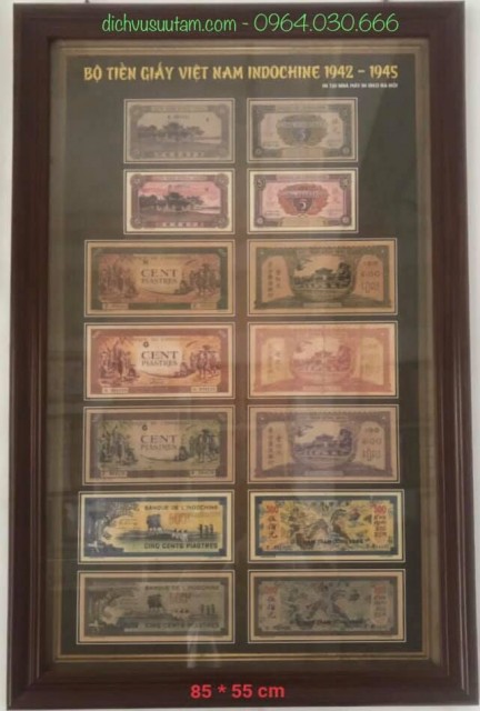 Tranh deco bộ tiền giấy Đông Dương 1942 - 1945 in tại nhà máy in DEO Hà Nội