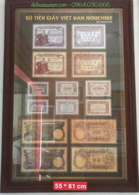 Tranh deco bộ tiền giấy Thành Thái Đông Dương 2