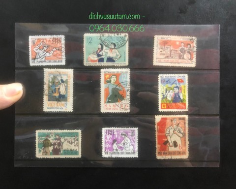 Bìa tem Việt Nam Dân Chủ Cộng Hòa 9 tem khác nhau chủ đề các tầng lớp xã hội