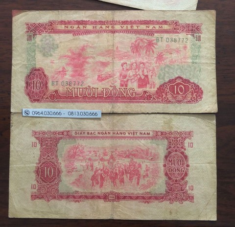 [Bộ GPMN 1966/1975] Tờ 10 đồng 1966 Ba cô gái Bắc Trung Nam, đồng bào Thượng