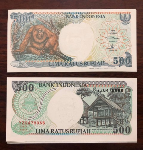 Tiền con Khỉ Indonesia 500 Rupiah [12 con giáp]