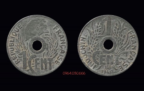 [Xu Đông Dương] 1 cent lỗ tròn 1940