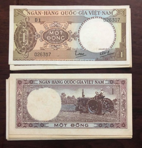 [Bộ 1964] Tờ 1 đồng Máy cày