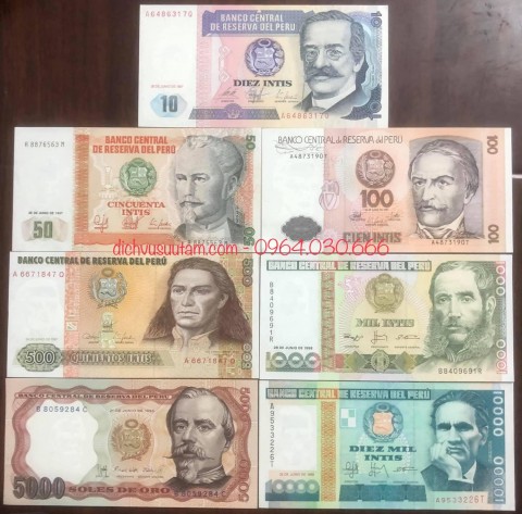 Bộ 7 tờ tiền Peru