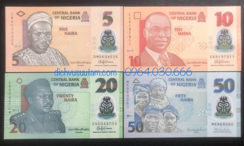 Bộ 4 tờ tiền Nigeria polymer