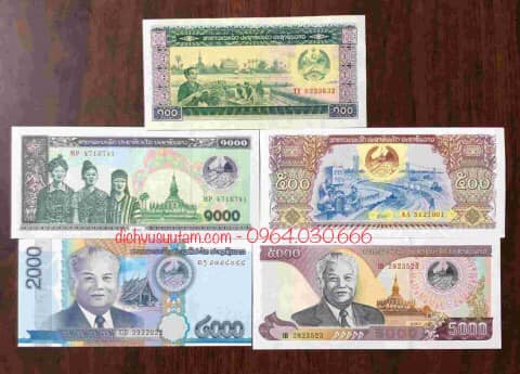 Bộ 5 tờ tiền của Lào
