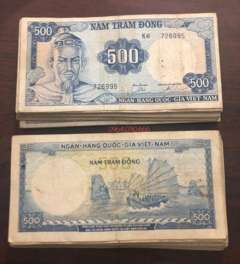 [Bộ tướng 1966] Tờ 500 đồng 1966 cụ Trần Hưng Đạo