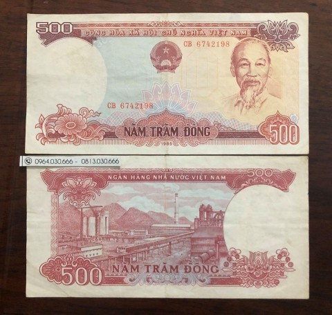 [BỘ 1985] Tờ 500 đồng 1985 nhà máy xi măng Bỉm Sơn