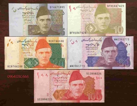 Bộ 5 tờ tiền Pakistan
