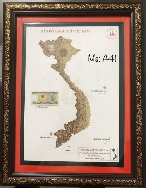 [Bản đồ VN] 100 đồng nông dân cấy lúa 1985, xé dán thủ công bản đồ Việt Nam