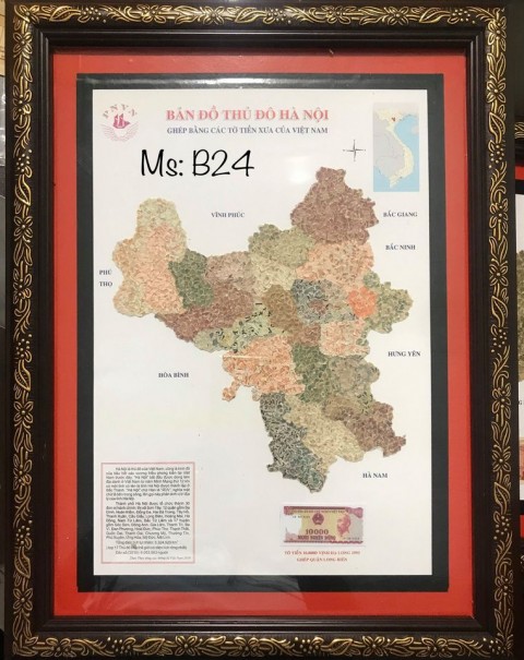 Bản đồ Tp Hà Nội xé dán thủ công từ tiền xưa