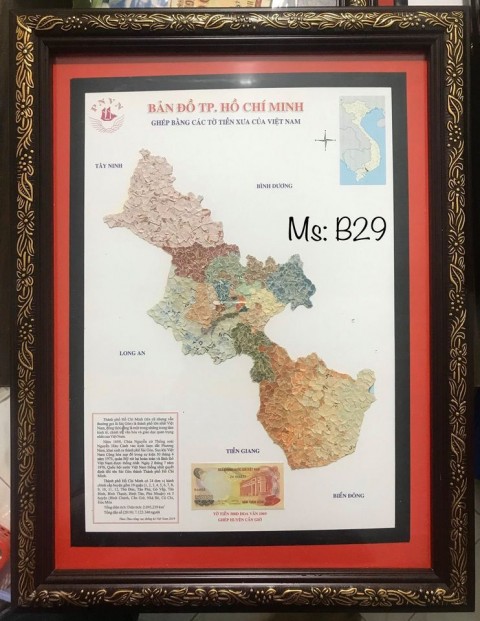 Bản đồ Tp. Hồ Chí Minh xé dán thủ công