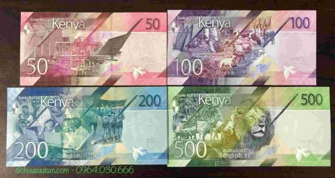 Bộ 4 tờ tiền Kenya