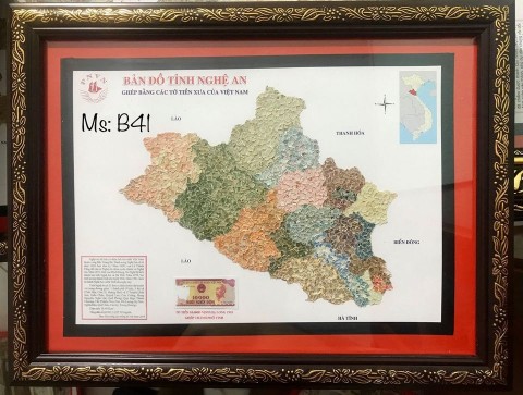Bản đồ tỉnh Nghệ An xé dán thủ công
