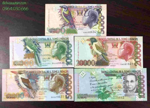 Bộ 5 tờ tiền Sao Tome và Principe