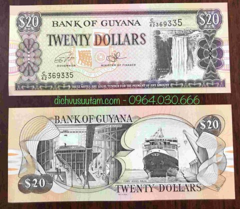 Tiền Guyana 20 Dollars 1996