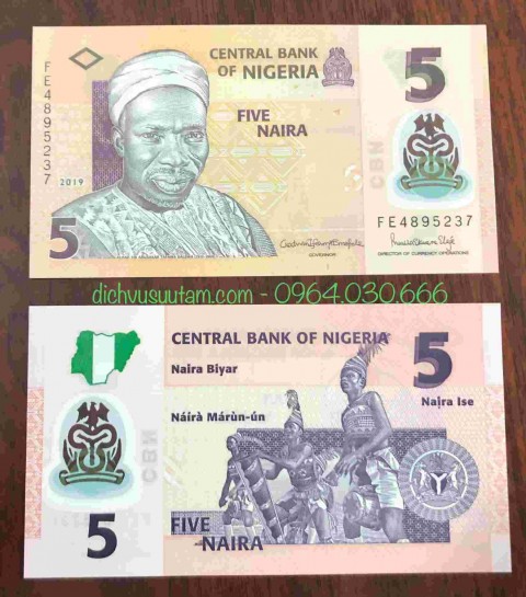 Tiền Nigeria 5 Naira polymer