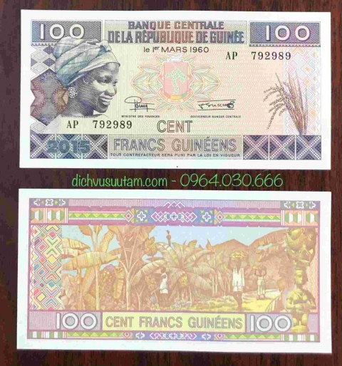 Tiền Guinea 100 Francs 1985