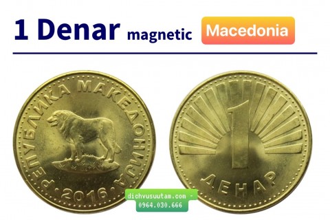 Đồng xu Macedonia 1 Denar 23.8mm