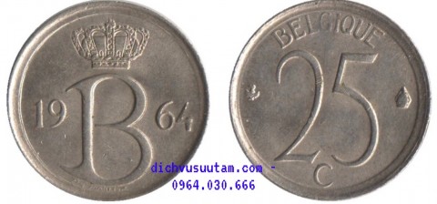 Đồng xu 25 Cent Bỉ 16mm