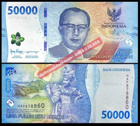 Tiền Indonesia 50.000 Rupiah 2022