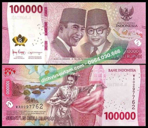 Tiền Indonesia 100.000 Rupiah lớn nhất phát hành 2022