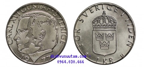 Đồng xu 1 Krona Thụy Điển 25mm