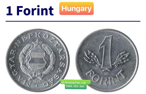 Đồng xu Hungary 1 Forint 22.8mm