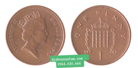 Đồng xu Anh 1 Penny Nứ Hoàng Elizabeth II 20.3mm