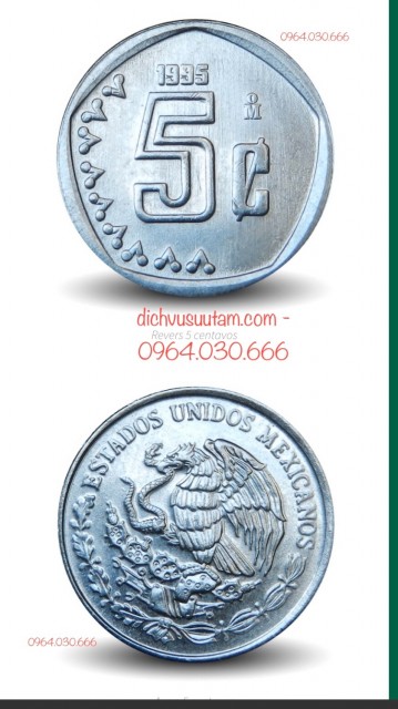 Đồng xu 5 Cent Mexico 15.5mm
