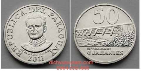 Đồng xu 50 Guaranies Paraguay 19mm