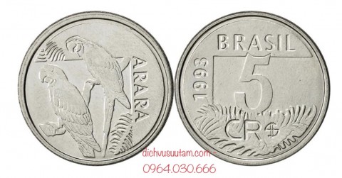 Đồng xu 5 Cent Brasil 21mm