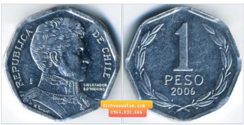 Đồng xu 1 Peso Chile 16mm