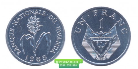 Đồng xu Rwanda 1 Franc 21mm
