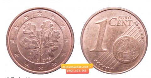Đồng xu Đức 1 Cent 16.25mm