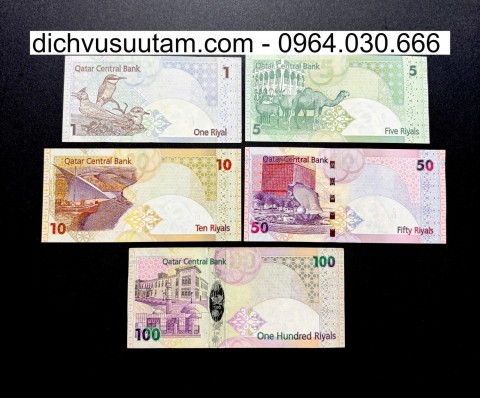 Bộ tiền xưa Qatar 5 mệnh giá khác nhau sưu tầm
