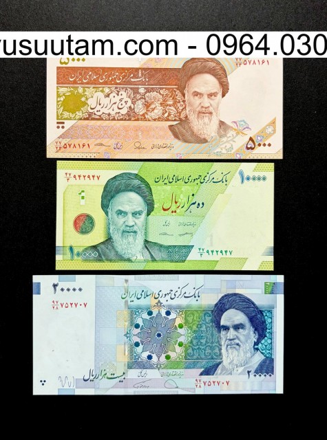 Combo 3 tờ tiền Iran phiên bản mới khác nhau sưu tầm