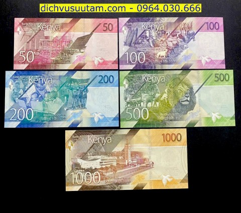 Bộ tiền lưu hành Kenya 5 mệnh giá khác nhau sưu tầm